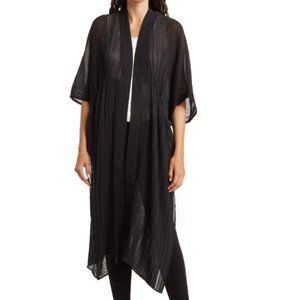 DR2 Pleated Sharkbite Hem Duster - Black - One Size - NWT